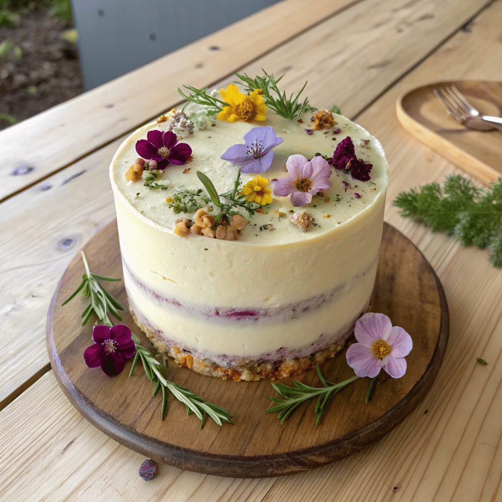 Assembling naked cake with vanilla frosting