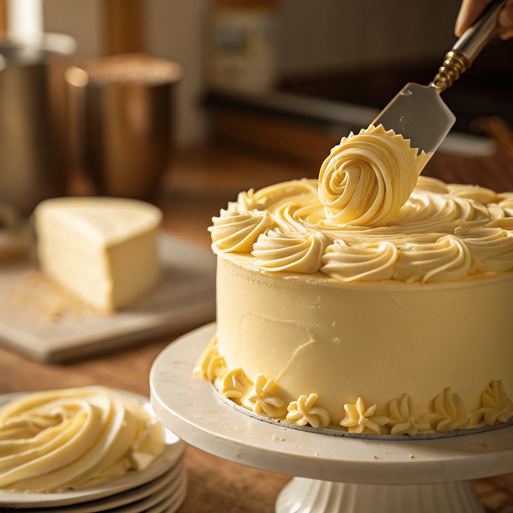 buttercream on fall naked cake