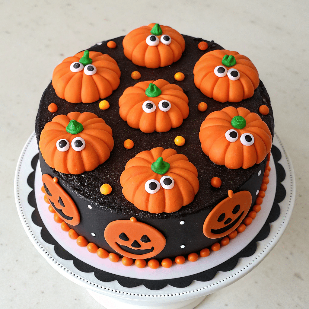 Red velvet Halloween cake slice with raspberry drizzle